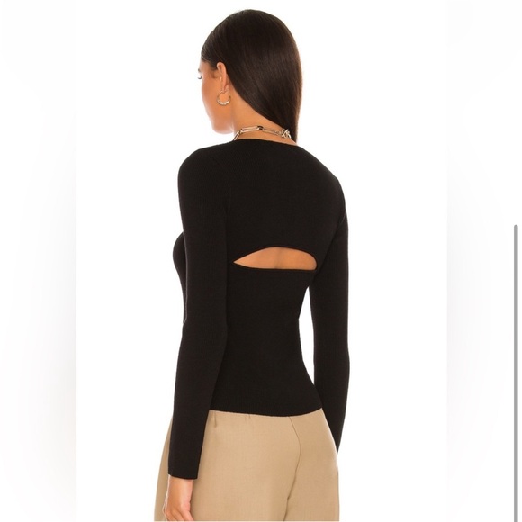 Line & Dot Halo Cutout Sweater Top - Picture 3 of 5